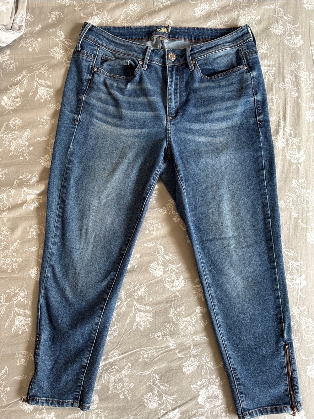 Seven 7 Womens Jean High Rise Skinny Easy Fit 14W Medium Blue wash